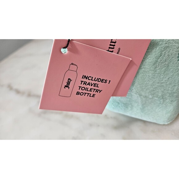 NWT Authentic Juicy Couture Travel Cosmetic Bag Women's Green Bag with Bottle - Picture 8 of 11